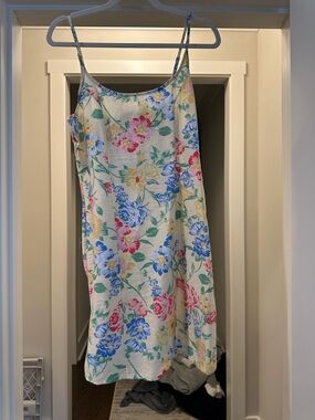 a new day Floral Cami Dress in Cream with Blue, Yellow, Red and Green Print